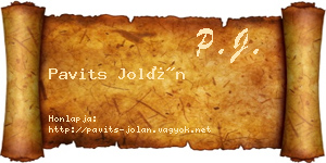 Pavits Jolán névjegykártya